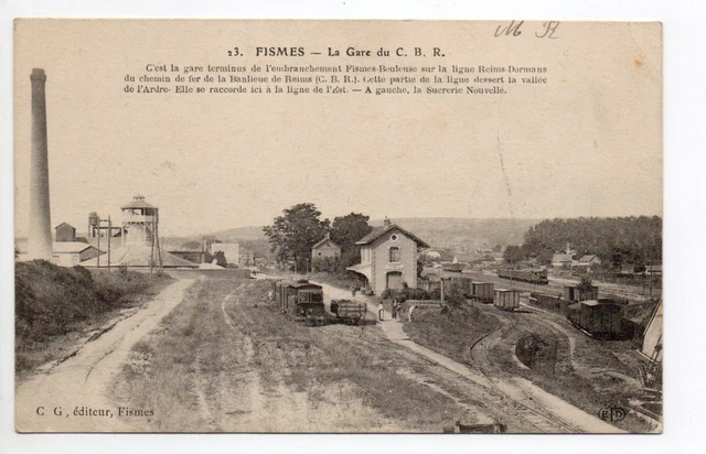 FISMES Marne CPA 51 STORE la gare du CBR line rims dormans