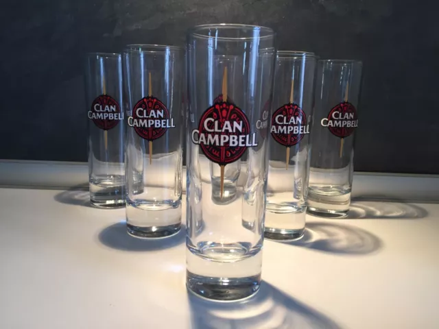 6 Verres A Whisky Clan Campbell Tubo 22  Cl Nouveau Model  Neufs !!!!!!