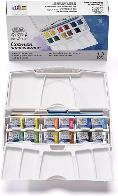 Winsor & Newton Cotman Water Colour Paint Set of 12 8ml Tubes