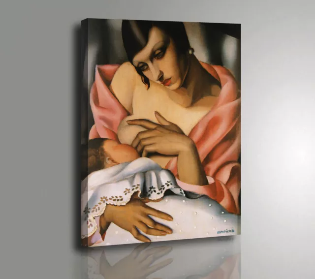 Tamara de Lempicka Maternità Stampa di Pregio su Tela Canvas vernice pennellate