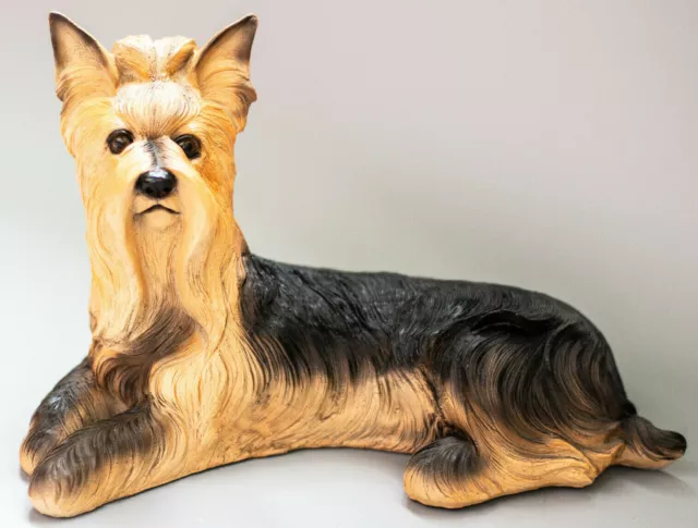 Yorkie Cremation Urn Pet Ashes Holder Box Yorkshire Terrier Dog Memorial Statue