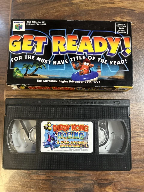 NINTENDO DIDDY KONG Racing N64 Promotional VHS Promo 1997 NES Donkey ...