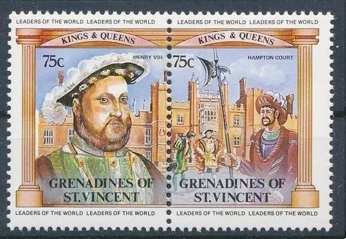 King Henry VIII, Hampton Court Palace, Gr St. Vincent 1984 MNH Se-tenant