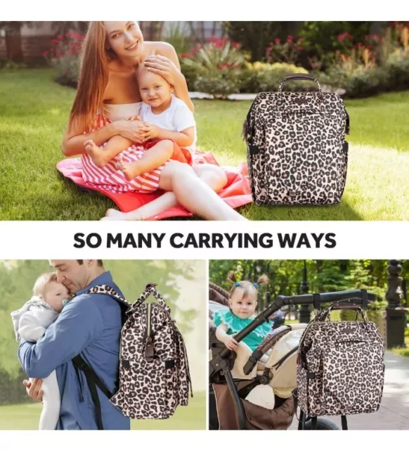 Baby Diaper Bag Backpack, Fashion Large Capacity ckpack for Women Leopard Print 3