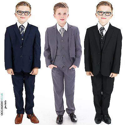 Boys Suits, Boys Wedding Suits, Page Boy Suits, Grey Navy Black (0-3 to 14 Yrs)