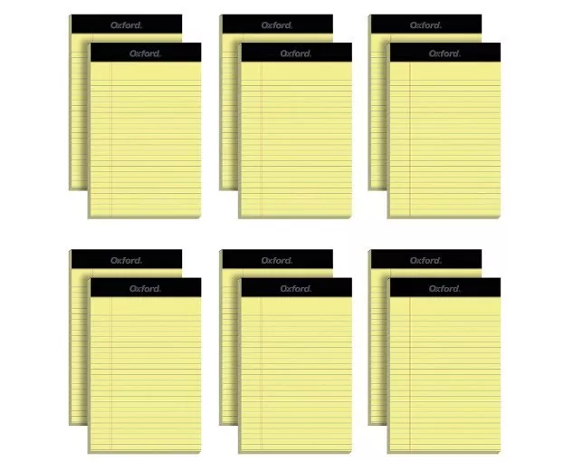 5 x 8 Legal Pads, 12 Pack, Narrow Ruled, Yellow Paper, 50 Sheets Per Writing Pad