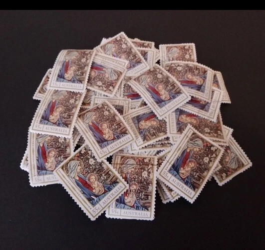 Bulk x 82 Australia 55c - Christmas 2012 Mary & Child Stamps Used Off Paper
