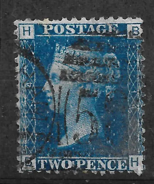 GB QV SG47, 2d Deep Blue plate 14, (BH) Thin Lines, VG USED.