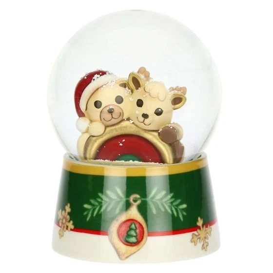 Boule De Neige Angelo Con Vischio THUN - Decorazione Natalizia In Vetro E Ceramica - Foto 5