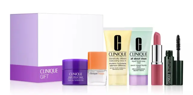 Clinique 6-Pc. Skincare Makeup Gift Set Purple/White - Happy Perfume - Eye Cream