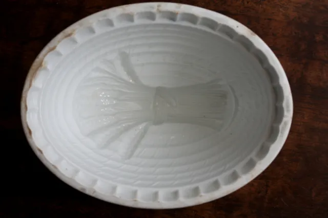 Victorian Pottery Jelly Mould with Wheatsheaf
