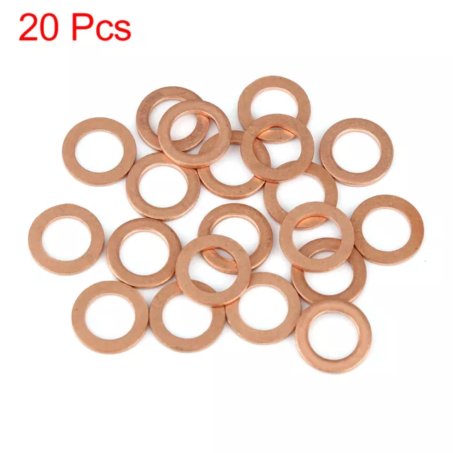 20pc Copper Washer Flat Sealing Gasket Ring Spacer for Car 10 x 15 x 1.5mm