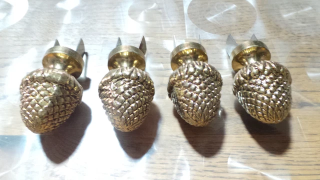 Anciens Embouts En Bronze Pour Tringle à Rideaux – Paire – Occasion