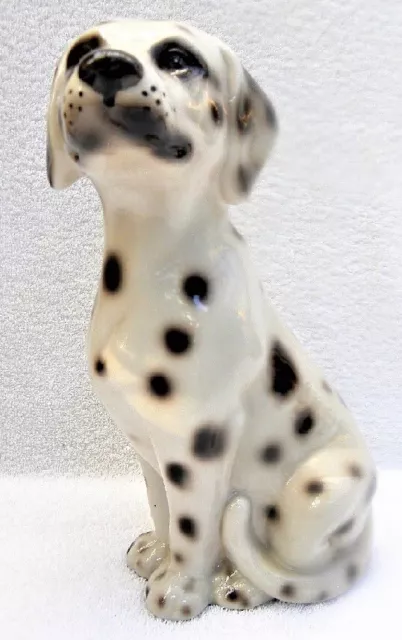 Dalmatiner Hund sitzend Keramik glasiert 26 cm Alte Deko Figur Selten Sammeln