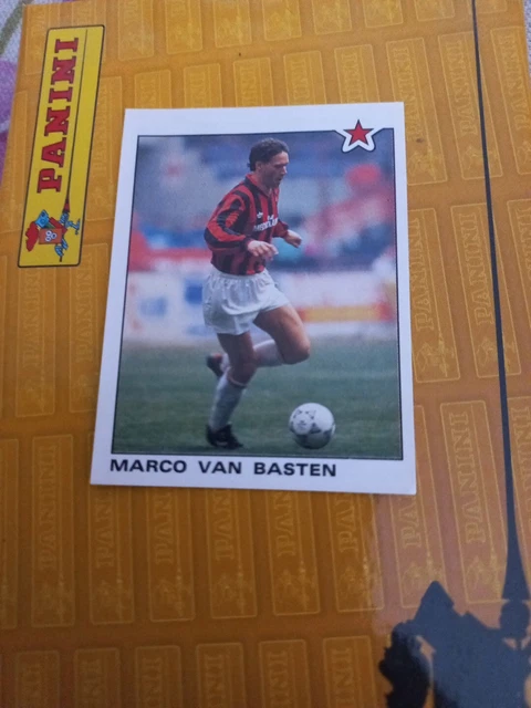 Figurine Panini 1990/91 N°221 – Marco Van Basten (Milan) – Avec Velina Adesiva – Récupérée