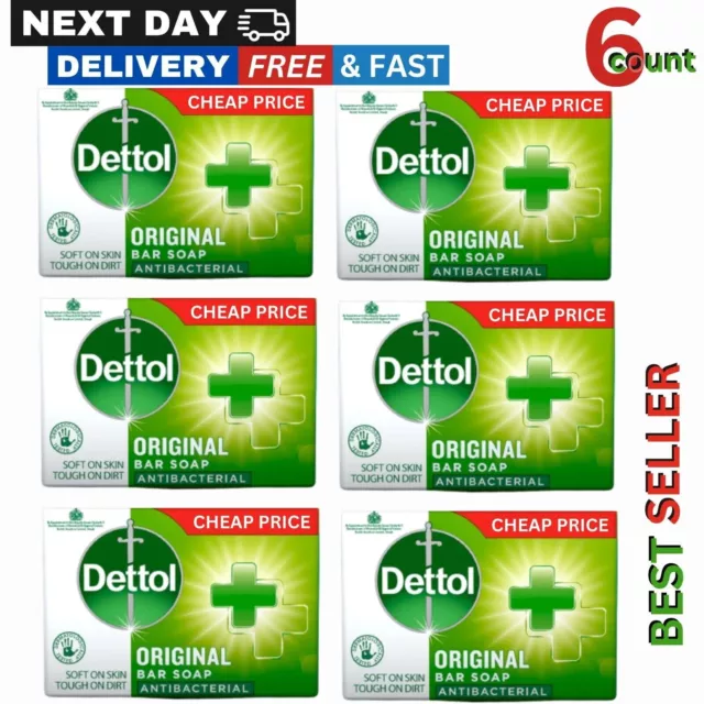 Dettol Original Antibacterial Hand Soap Bar 6 X 100g