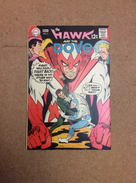 DC Comics the Hawk and the Dove #2 High Mid Grade 1968 Steve Ditko Art