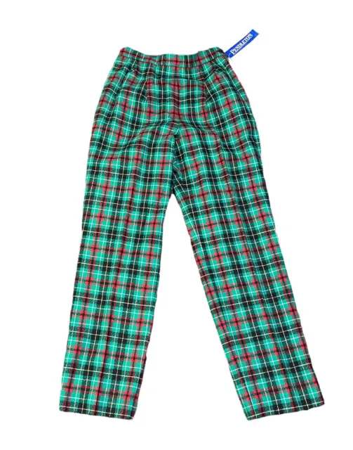 Vintage NOS Pendleton Women’s Size 8 Plaid Wool Pants Green Black Red Lined NEW