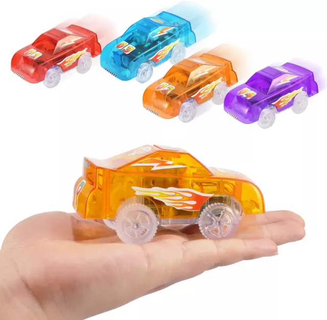 Tracks Cars Toy Gift Cars Glow in The Dark 5 Flashing LED Lights Racetrack Car