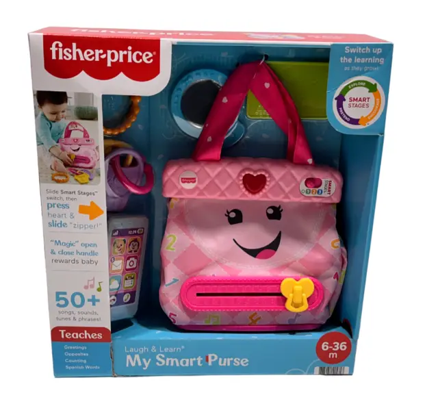 Fisher Price Laugh And Learn My Smart Stages Interactive Talking Purse Pink New