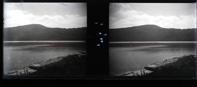 FRANCE Lac Puy Photo NEGATIVE Stereo Plaque PL28L4n8 Vintage c1910