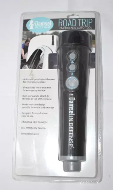 Damsel In Defense Road Trip Emergency Auto Tool Flashlight Cutter Alarm & More