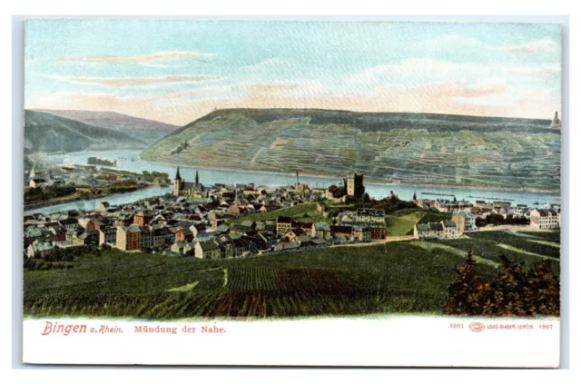 Postcard Binghen a Rhein, Mundung der Nahe c1907 T8