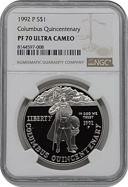 1992 P Columbus Quincentenary Commemorative Proof Silver Dollar NGC PF70 UC SKU1