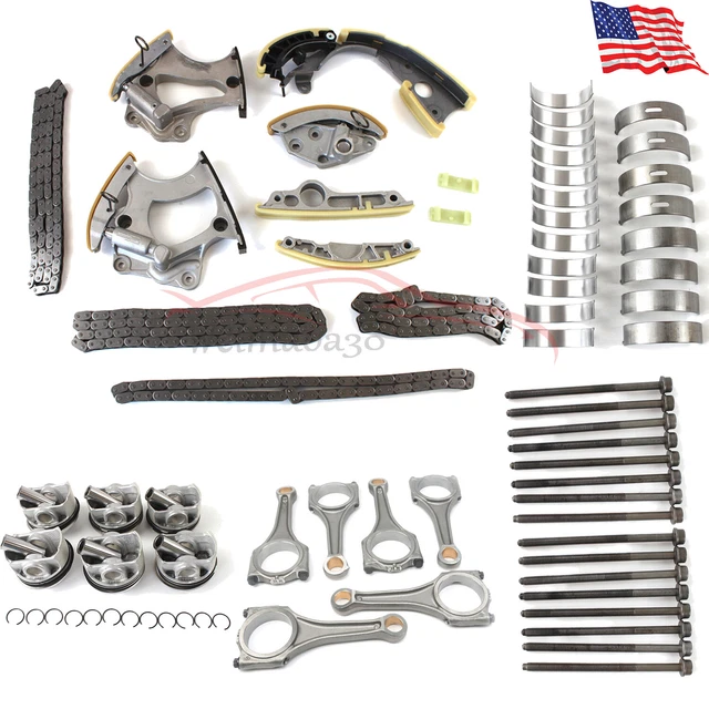 3.0T Pistons Con Rods Timing Chain Kit Bolts For Audi A5 A6 A7 A8 S4 S5 Q7 Q5