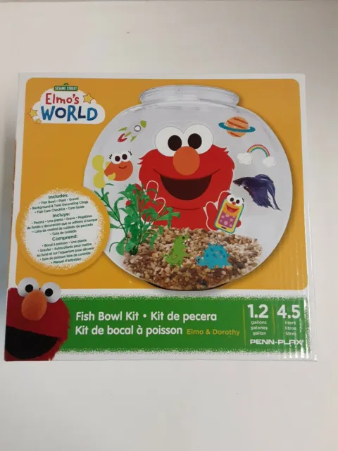 Sesame Street Elmo's World 1.2 Gallons Fish Bowl Kit W/Plant, Gravel & Stickers