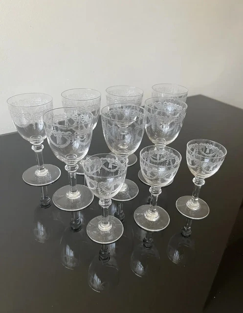Verres à Vin De Porto Baccarat Orsay Bleu Cobalt 2 Pièces Dans Boîte Rare