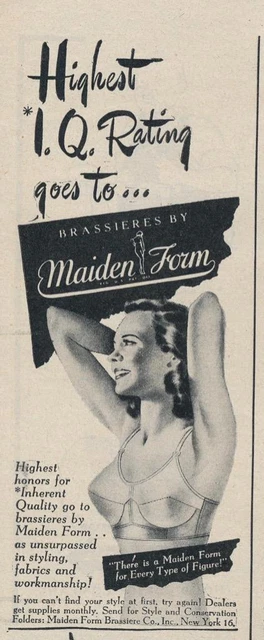 Magazine Ad - 1945 - Maiden Form Bra's - World War 2