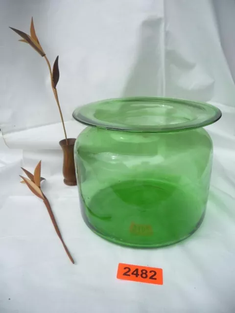 2482. Altes Biedermeierglas Vorratsglas Biedermeier Glas mundgeblasen grün 5 l