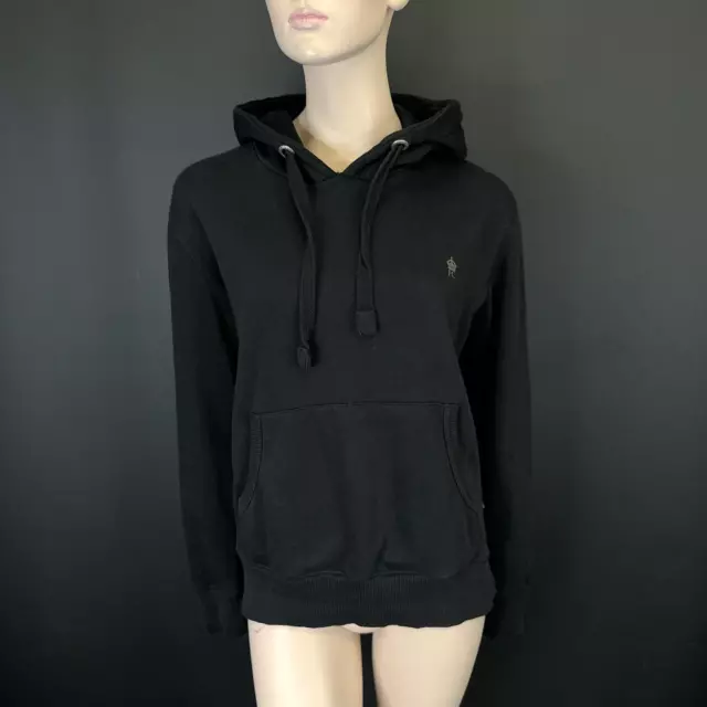 Felpa con cappuccio French Connection S donna logo nero con cappuccio maniche tascabili donna