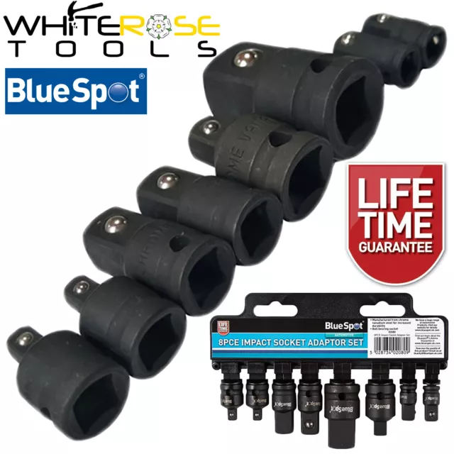 BlueSpot Impact Socket Adaptor Reducer Converter Set 8pc 1/4" 3/8" 1/2" 3/4"