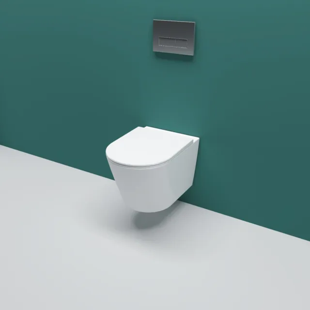 AICA Badezimmer Mit Soft-Close Sitz Hänge WC Spülrandlos Design WC Toilette WeiB
