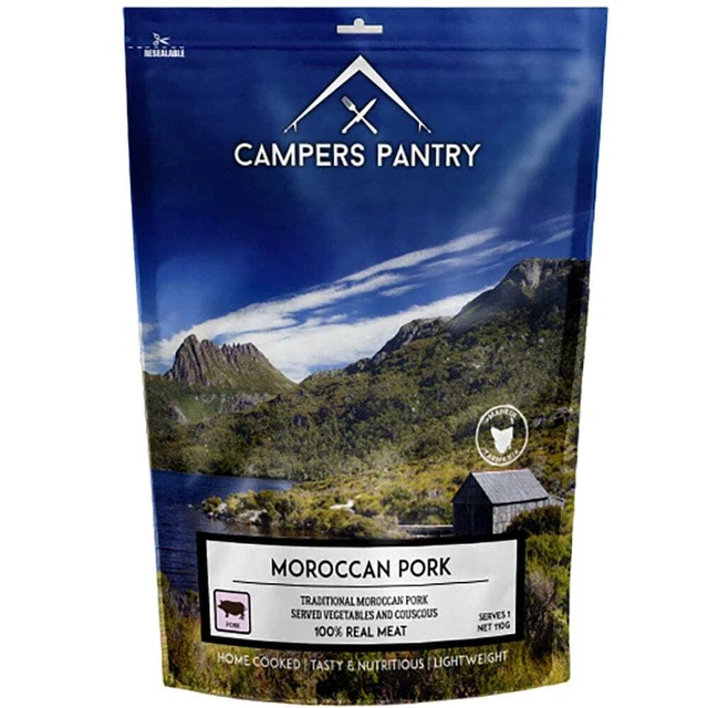 Campers-Pantry Moroccan Pork (Dinner Meal) - Quick Instant Food - High Protein