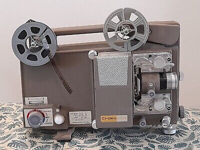 Proyector de películas vintage de 8 mm corona óptica sin probar Japón automático-P