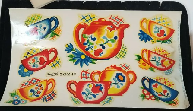 CALCOMANÍAS de colección American's Betty Best Calcomania TAZA DE TÉ y TETERA Hoja completa