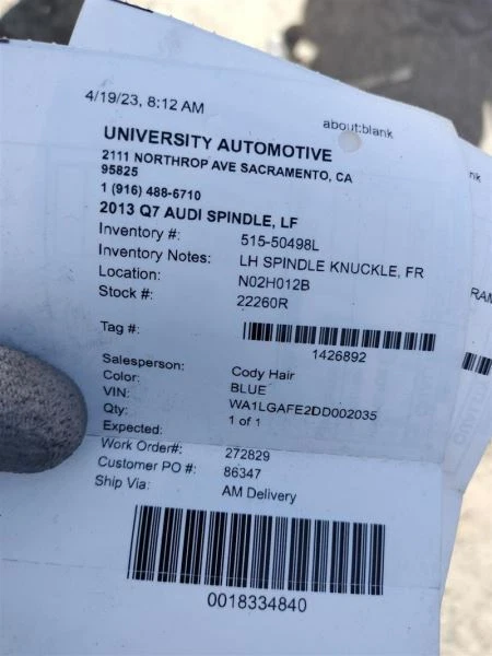 Driver Left Front Spindle Knuckle 7L8407257B Fits 2011-2015 Audi Q7 4L OEM