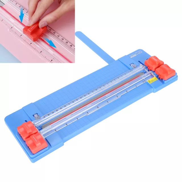 Paper Cutter 4 In 1 Rolling Photo Trimmer Dotted Creasing Gauge Tool (Blue) Fst