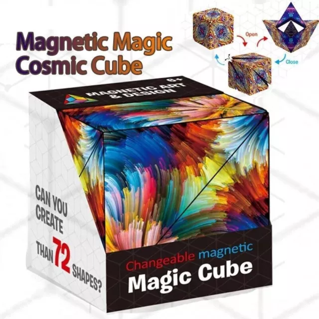 3D Variety Changeable Magnetic Magic Cube Anti Stress Hand Flip Puzzle Toys Gift