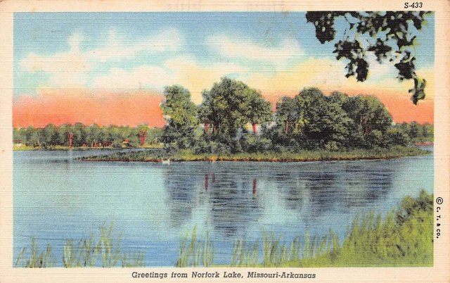 Mountain Home AR Arkansas Norfork Lake White River Dam Vtg Postcard A31