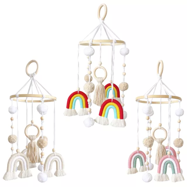 Boho Baby Mobile Baby Crib Mobile Nursery Cot Mobile Macrame Rainbow Baby Mobile