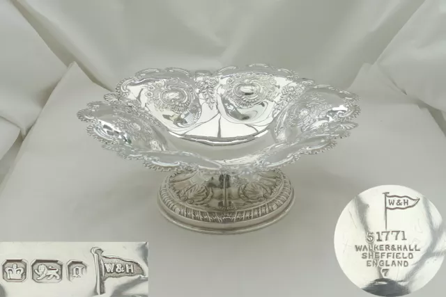 Rare Victorian Hm Sterling Silver Embossed Fruit Bowl 1899