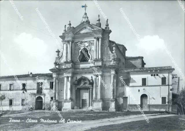 ci555 cartolina penne chiesa madonna del carmine provincia di pescara