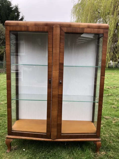 art deco glass display cabinet