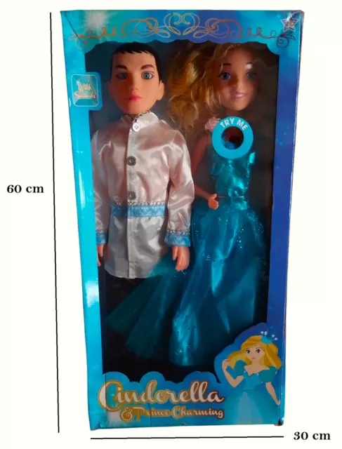 Large Cinderella & Prince Doll Play set with Sounds