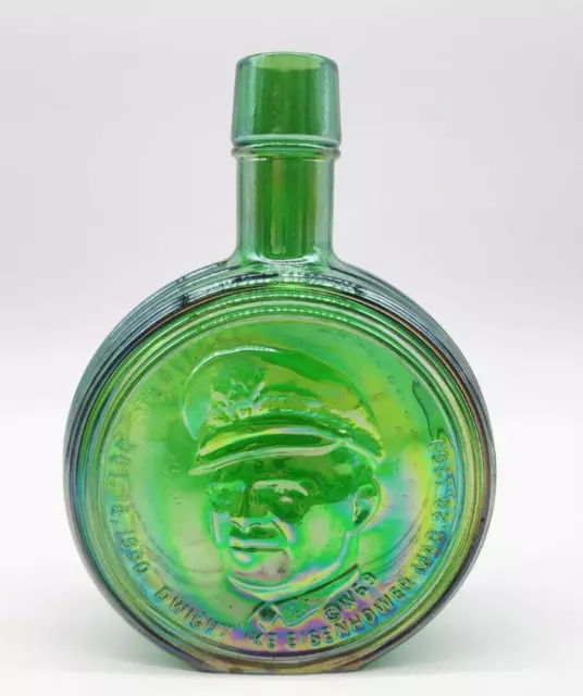 Vtg Green Wheaton Commemorative US Presidential Decanter Dwight Ike Eisenhower