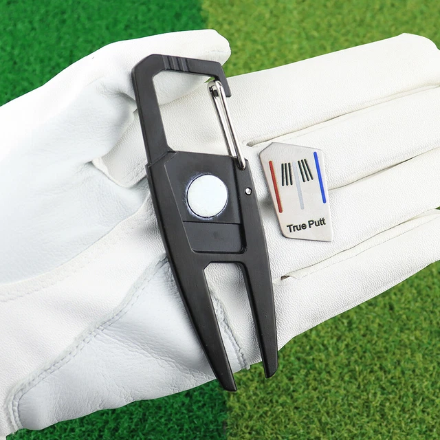 Golf Divot Repair Tool Golf Pitchfork Putting Green Fork Training Aids (Black) F